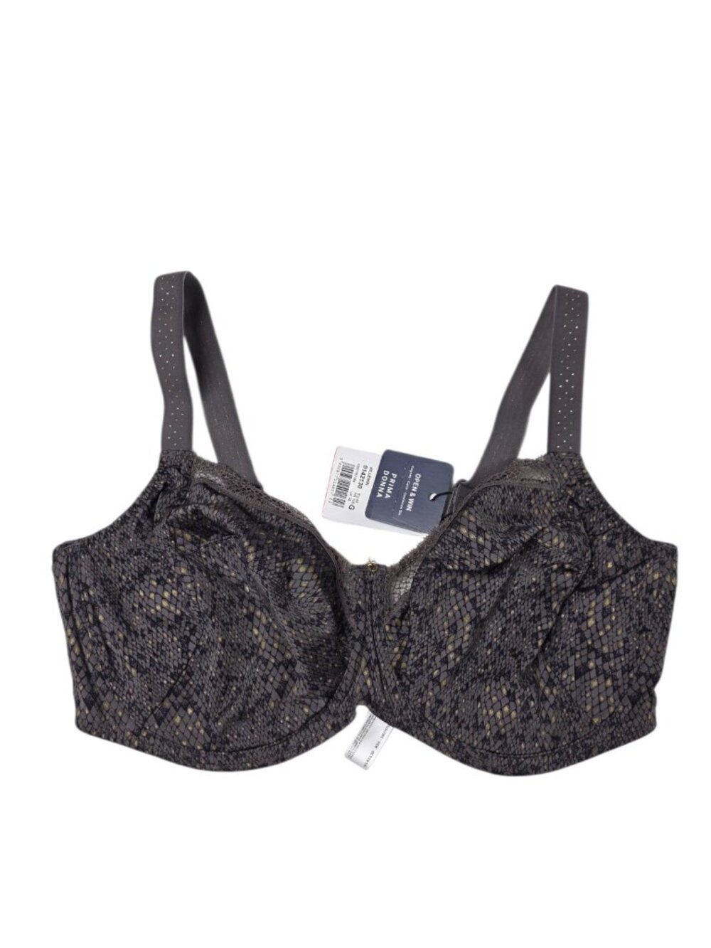 Prima Donna Twist Villemin Unpadded Underwire Full Cup Bra,Size 38G, Kitten Grey